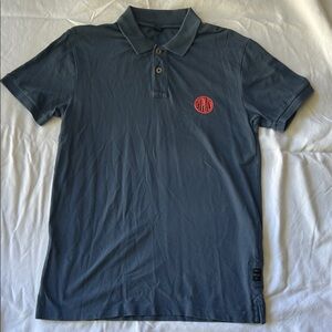 Replay Navy Polo Shirt with Red Emblem